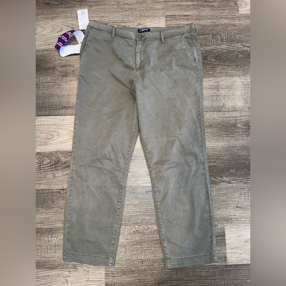 Nautica Pants Women 14/34 Green Tencel Ankle Trouser Casual Outdoor Hiking 14/34
